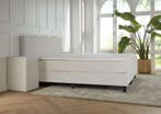ACTIE! Boxspring Udine teddy stof 140 200 wit, Verzenden, Wit, Nieuw, 140 cm