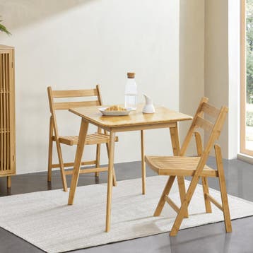 [en.casa] Eetkamerstoel set van 2 Gran 78x44,5x40 cm bamboe, Huis en Inrichting, Verzenden, Nieuw