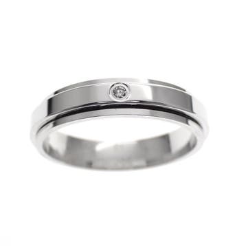 Piaget witgouden damesring met diamant; 0,02 ct., Sieraden, Tassen en Uiterlijk, Gebruikt, 19 tot 20, Ophalen of Verzenden, Met edelsteen