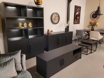 Complete woonkamer-set Broadway zwart - hotel chique stijl, Verzenden