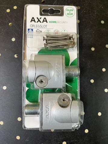 Axa Oplegslot 3012 zilver NIEUW set a 2 stuks € 23.95 p/set, Doe-het-zelf en Verbouw, Hang- en Sluitwerk, Ophalen of Verzenden