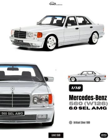 Mercedes Benz 560 SEL 6.0 AMG (W126) 1989 OT1251 in 1:18, Ophalen of Verzenden, Nieuw, Auto, OttOMobile