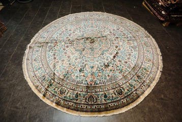 Rond Gohm zijden tapijt - Vloerkleed - 260 cm - 260 cm, Huis en Inrichting, Stoffering | Tapijten en Kleden, Nieuw