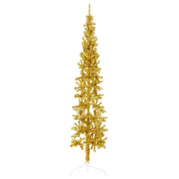 vidaXL Kunstkerstboom half met standaard smal 180 cm, Verzenden, Nieuw