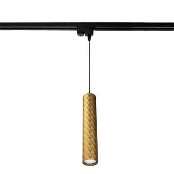 1-fase Langwerpige hanglamp 29cm | Ruit structuur | Goud, Ophalen of Verzenden, Nieuw, Metaal