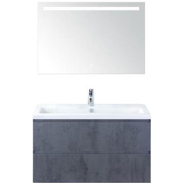Vogue Badmeubelset 100 cm - Greeplijst in Kleur - Beton, Ophalen of Verzenden, Nieuw