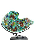 Made Murano Glass - sculptuur, Piastra Carnevale Multicolore