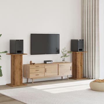 vidaXL Speakerstandaards 2 st 30x30x80 cm hout artisanaal, Verzenden, Nieuw