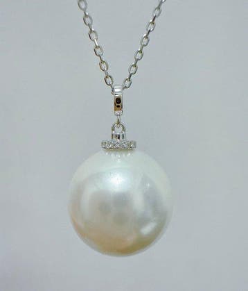 Zonder minimumprijs - Ketting met hanger - 18 karaat Witgoud