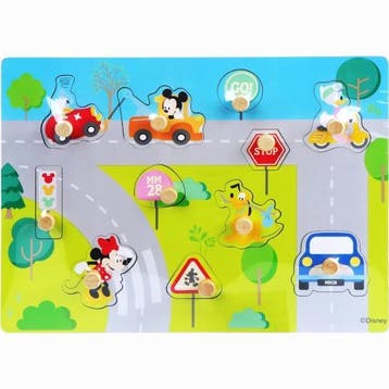 Disney Mickey Mouse Houten Vormenpuzzel 12-Stukjes, Nieuw, Van hout, 6 maanden tot 2 jaar, Verzenden