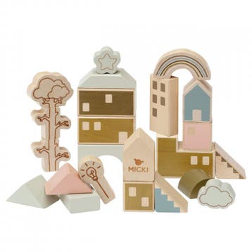 Micki Premium houten themablokken (23 stuks) (Poppenhuizen), Ophalen of Verzenden, Nieuw