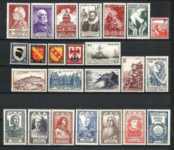 Frankrijk 1946/1950 - Set van 5 volledige opeenvolgende, Gestempeld