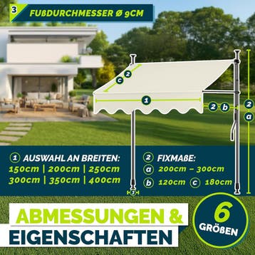 Klemluifel - Balkon luifel - Verticale luifel - 250 cm - Zan, Verzenden, Zo goed als nieuw