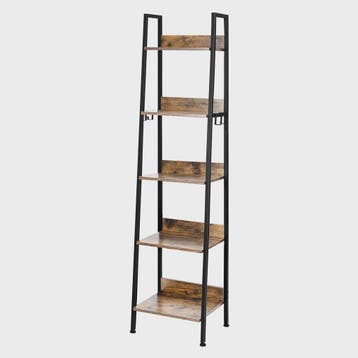 Stijlvolle Boekenkast met 5 Niveaus en Haken - 40x170x36cm, Huis en Inrichting, Kasten | Boekenkasten, Verzenden, Nieuw