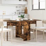 vidaXL Eettafel 138 x 70 x 73,5 cm Bewerkt hout Gerookt, Verzenden, Nieuw