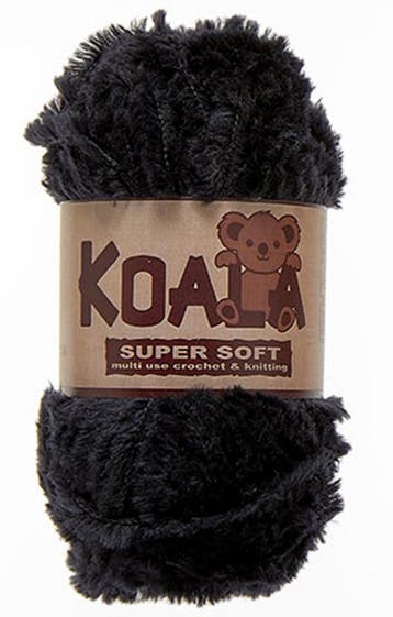 Lammy Yarns Koala - 01 Zwart - Knuffelzacht Fantasiegaren, Ophalen of Verzenden, Nieuw