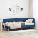vidaXL Hoekbedframe Blauw 80 x 200 cm Stof, Verzenden, Nieuw, Blauw, Stof