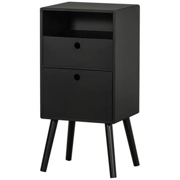 WOOOD Essentials Ozzy nachtkastje hoog hout zwart, Nieuw