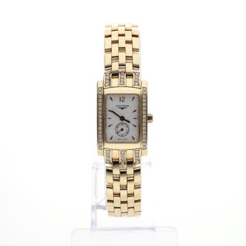 Longines Dolce Vita L5.155.7; 18k. gouden dames horloge m..., Overige merken, Polshorloge, Ophalen of Verzenden, Zo goed als nieuw