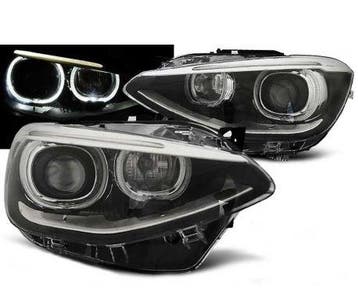 Koplampen BMW F20/F21 11-14 Angel Eyes Zwart, Auto-onderdelen, Ophalen of Verzenden, Nieuw