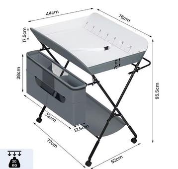 In hoogte verstelbare opvouwbare babycommode met wielen, Huis en Inrichting, Kasten | Overige, Verzenden, Nieuw