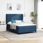 vidaXL Boxspring bed met matras met hoofdeinde Blauw 160 x, Verzenden, Nieuw, Blauw, Stof