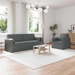 vidaXL Bankstel 2 pcs Donkergrijs 198 x 78 x 80 cm Stof, Huis en Inrichting, Banken | Bankstellen, Verzenden, Nieuw, Stof, Minder dan 150 cm