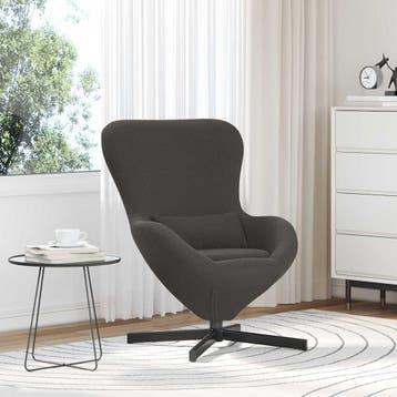 vidaXL Eivormige stoel Donkergrijs 63 x 73 x 90 cm Stof, Huis en Inrichting, Verzenden, Nieuw