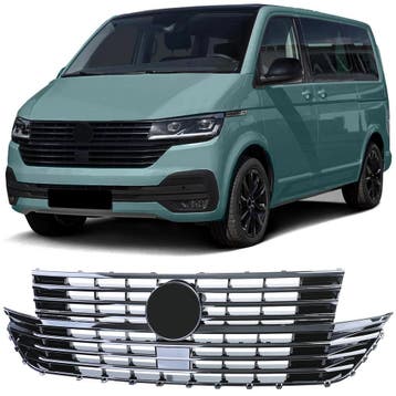 Grill VW T6.1 Bus Multivan Facelift 19-23 Glans Zwart, Ophalen of Verzenden, Nieuw