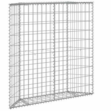 vidaXL Gabion plantenbak trapezium 100x20x100 cm, 100 cm of meer, Verzenden, Nieuw, Metaal