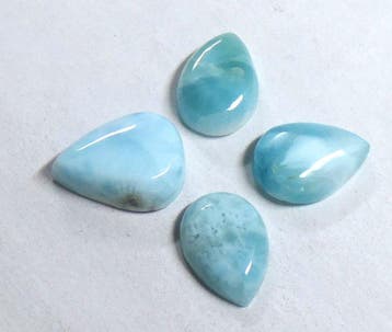 Prachtige partij Larimar - 100% natuurlijk - Cabochon- 4.73, Verzamelen, Mineralen en Fossielen