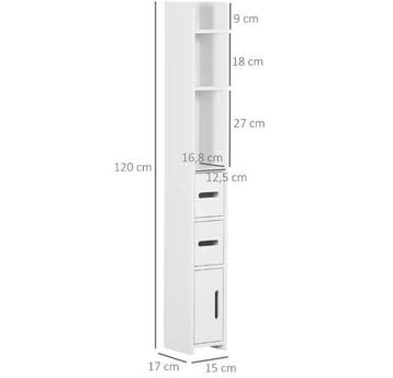 Smalle Badkamerkast 120 cm – Hoge Kast met 3 Deuren, Verzenden, Nieuw