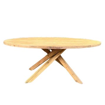 Stel uw robuuste ovale tafel samen -  180x90 cm Houten, Ophalen of Verzenden, Nieuw