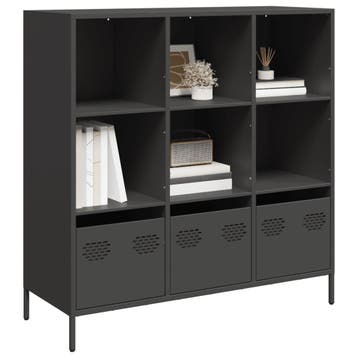 vidaXL buffetkast 101,5x39x103,5 cm staal zwart, Verzenden, Nieuw, Metaal
