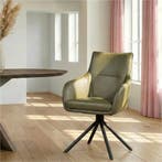 Leren draaibare eetkamerstoel Fancy - Granada Moss, Huis en Inrichting, Stoelen, Ophalen of Verzenden, Nieuw, Leer, Industrieel, Modern, Scandinavisch