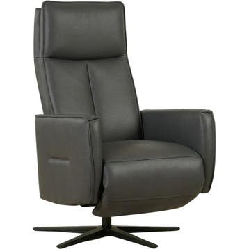 Leren handmatige relaxfauteuil Honor - Massif Antracite, Huis en Inrichting, Fauteuils, Nieuw, Ophalen of Verzenden, Modern, 50 tot 75 cm