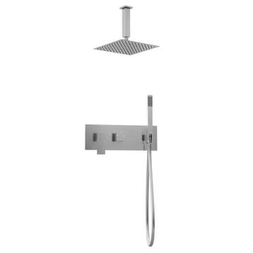 Vierkante inbouw regendouche met plafond arm 25cm douchekop, Verzenden, Nieuw
