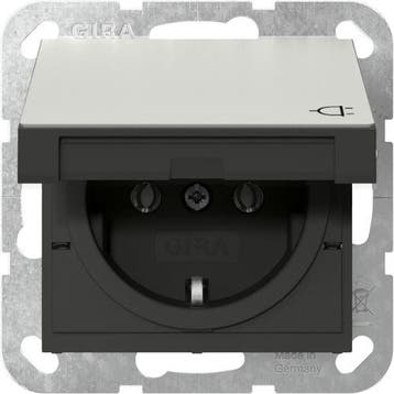 GIRA Systeem 55 Wandcontactdoos met randaarde klapdeksel 1V, Ophalen of Verzenden, Nieuw