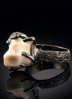 Opaal - Zilver - Ring - Organisch Ontwerp