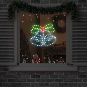 vidaXL Kerstbel 144 LEDs Multikleur 57 x 47,5 cm PVC, Diversen, Kerst, Verzenden, Nieuw