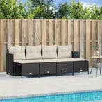 vidaXL 5-delige Loungeset met kussens poly rattan zwart, Tuin en Terras, Verzenden, Nieuw, Rotan, Loungeset
