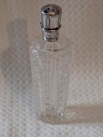 Parfumfles - Antieke schone Parfum flacon met zilveren