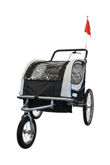 Fietskar Buggy Zwart Wit | Premium | OP=OP, Vering, Nieuw, Ophalen of Verzenden, Kinderkar