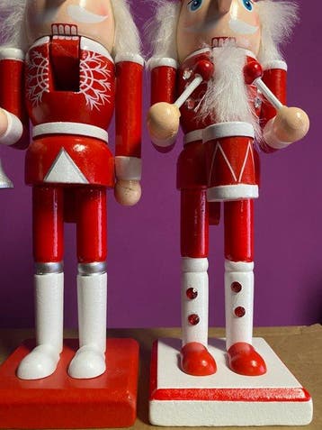 Mel-o-Mel - Notenkraker - Hout - rood-witte houten kerst, Nieuw