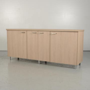 Klapdeurkast Officenow - Grijs eiken - 86 x 200 cm, Ophalen of Verzenden, Nieuw