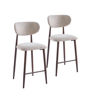 DS4U - Sumi barkruk 65 cm - Set van 2 - Beige / walnoot, Ophalen of Verzenden, Nieuw