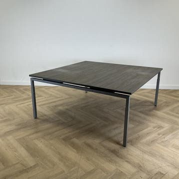 verstelbare vergadertafel 160x160 cm,  bruin - grijs, Ophalen of Verzenden, Gebruikt, Bureau