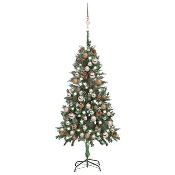 vidaXL Kunstkerstboom met verlichting kerstballen, Verzenden, Nieuw