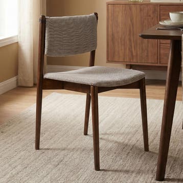 *WOONWINKEL* Dutchbone Torrance Retro Eetkamerstoel Hout, Verzenden, Nieuw, Stof