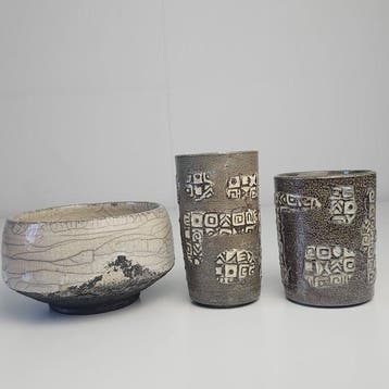 Vaas - Steengoed - Drie vintage vazen